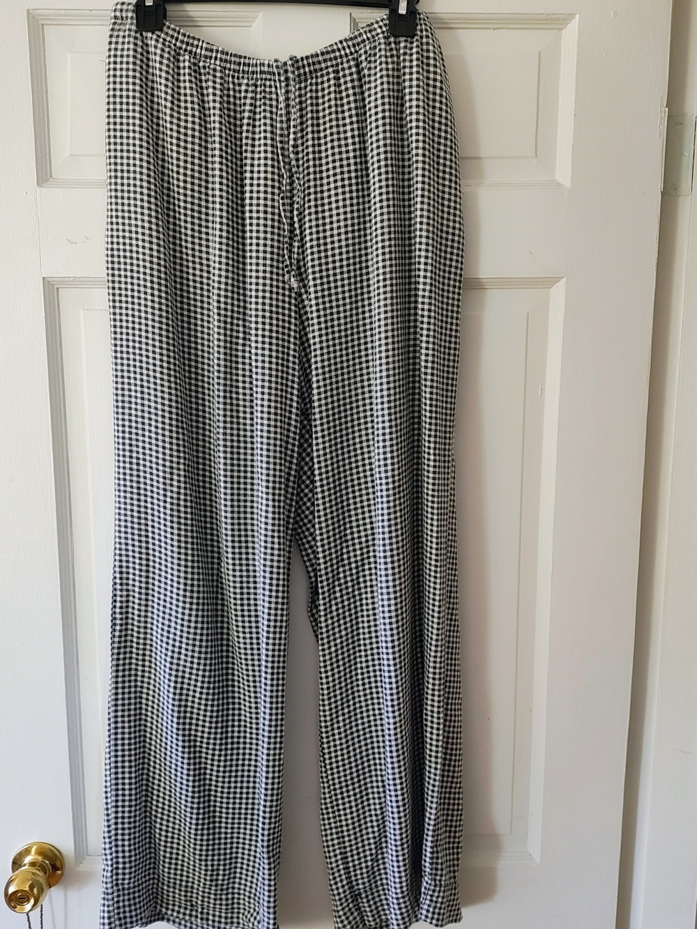 Black&White Gingham Drawstring Pants